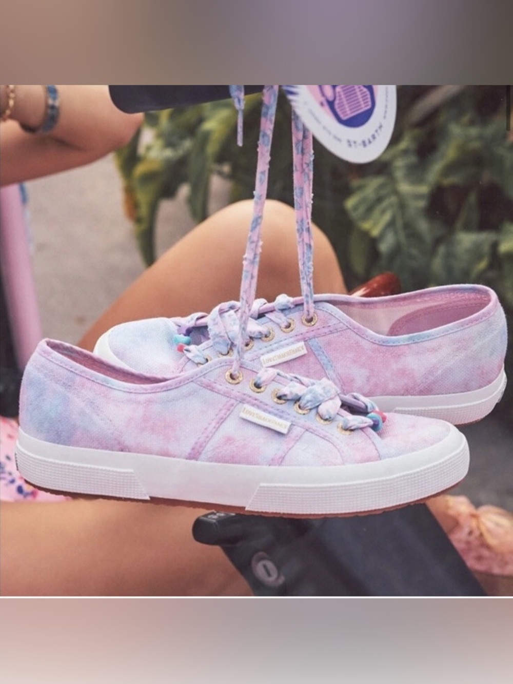 NWT SUPERGA x LoveShackFancy 2750 Sneaker in Cotton Candy Size 39